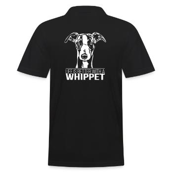WHIPPET life is better dog saying dog Wilsigns - Men's Polo Shirt - black - Back - Kai (181cm)