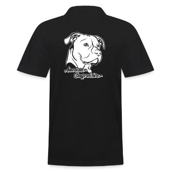 AMERICAN STAFFORDSHIRE TERRIER Hund Wilsigns Staff - Männer Poloshirt - Schwarz - Hinten - Kai (181cm)