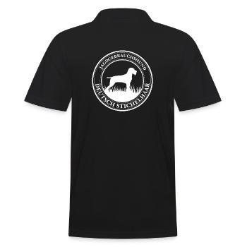 Deutsch Stichelhaar Jagdgebrauchshund Jagdhunde - Männer Poloshirt - Schwarz - Hinten - Kai (181cm)