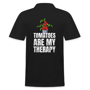 Les tomates sont ma thérapie végétariennes et tomates - Polo Homme - noir - Dos - Kai (181cm)