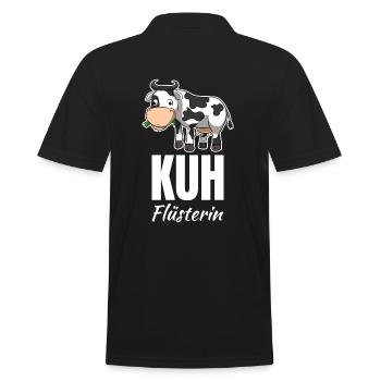 Kuhflüsterin Kuh Bäuerin Landwirtin - Männer Poloshirt - Schwarz - Hinten - Kai (181cm)