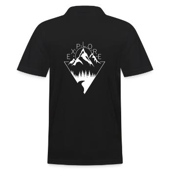 Explore Bergsteigen Wandern Abenteurer - Männer Poloshirt - Schwarz - Hinten - Kai (181cm)