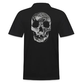Schauriger Totenkopf - Männer Poloshirt - Schwarz - Hinten - Kai (181cm)
