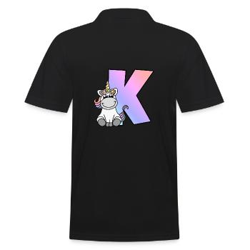 Unicorn Letter K - Men's Polo Shirt - black - Back - Kai (181cm)