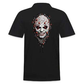 Creepy Halloween Trypophobia Horror Design - Men's Polo Shirt - black - Back - Kai (181cm)