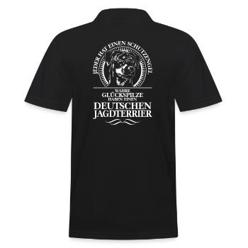 GERMAN HUNTING TERRIER Guardian Angel Wilsign's dogs - Men's Polo Shirt - black - Back - Kai (181cm)