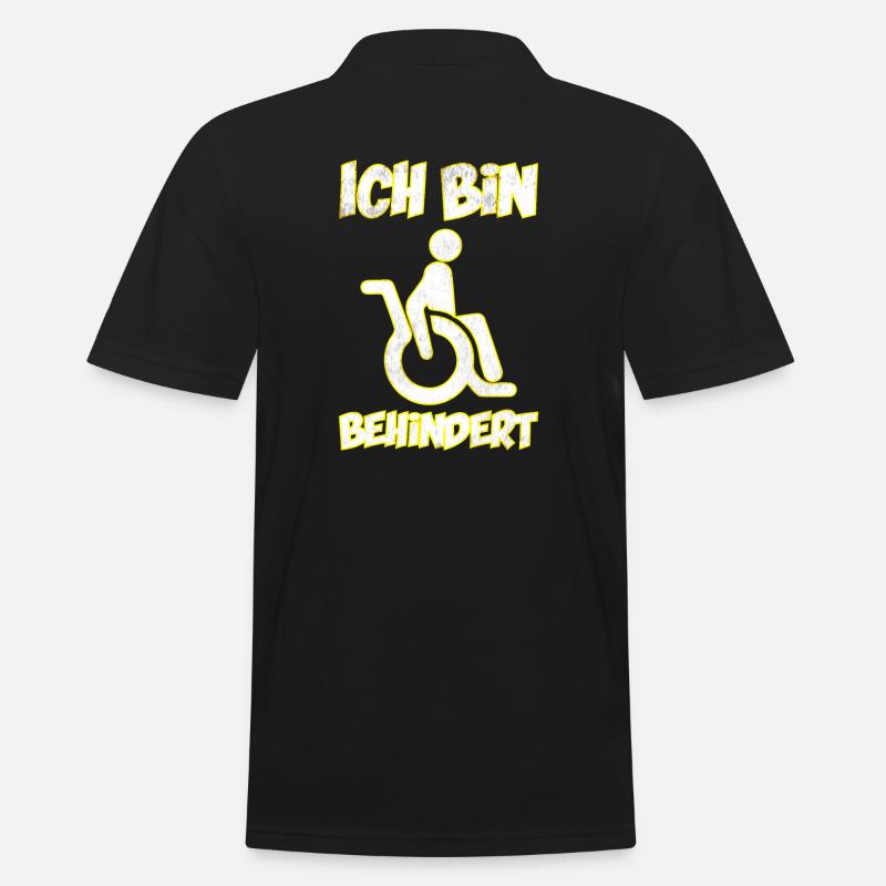 Ich bin behindert - Männer Poloshirt - Schwarz