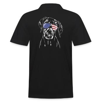 DOBERMAN Amérique Flag Dogs Wilsigns - Polo Homme - noir - Dos - Kai (181cm)