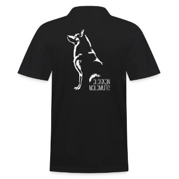 Alaskan Malamute Silhouette Dogs Dog Wilsigns - Men's Polo Shirt - black - Back - Kai (181cm)