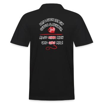 Life is a give and take, so take me - Men's Polo Shirt - black - Back - Kai (181cm)