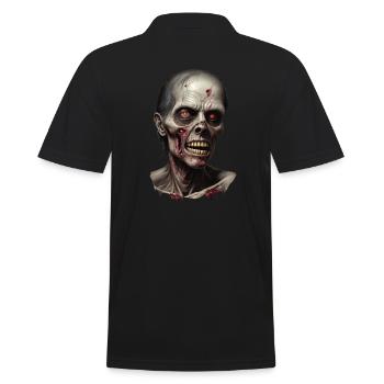 Zombie blutig Horror Untote Halloween Apocalypse - Männer Poloshirt - Schwarz - Hinten - Kai (181cm)