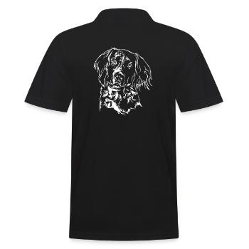 KLEINER MÜNSTERLÄNDER Hundeportrait Wilsigns Jagd - Männer Poloshirt - Schwarz - Hinten - Kai (181cm)