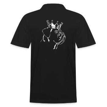 Bordeauxdogge Krone Hunde Hund Wilsigns - Männer Poloshirt - Schwarz - Hinten - Kai (181cm)