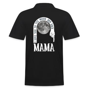 Mama I Love You To The Moon And Back - Männer Poloshirt - Schwarz - Hinten - Kai (181cm)