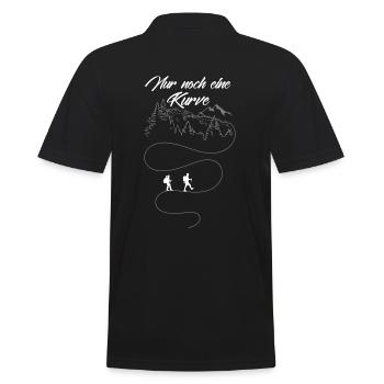 WANDERN - Nur noch eine Kurve... - Männer Poloshirt - Schwarz - Hinten - Kai (181cm)