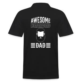 Awesome Bearded Dad Friseur - Männer Poloshirt - Schwarz - Hinten - Kai (181cm)