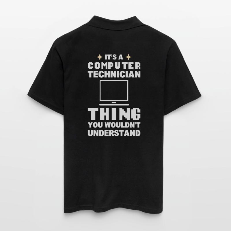 Lustiger Computerfreak Computertechniker Männer Poloshirt