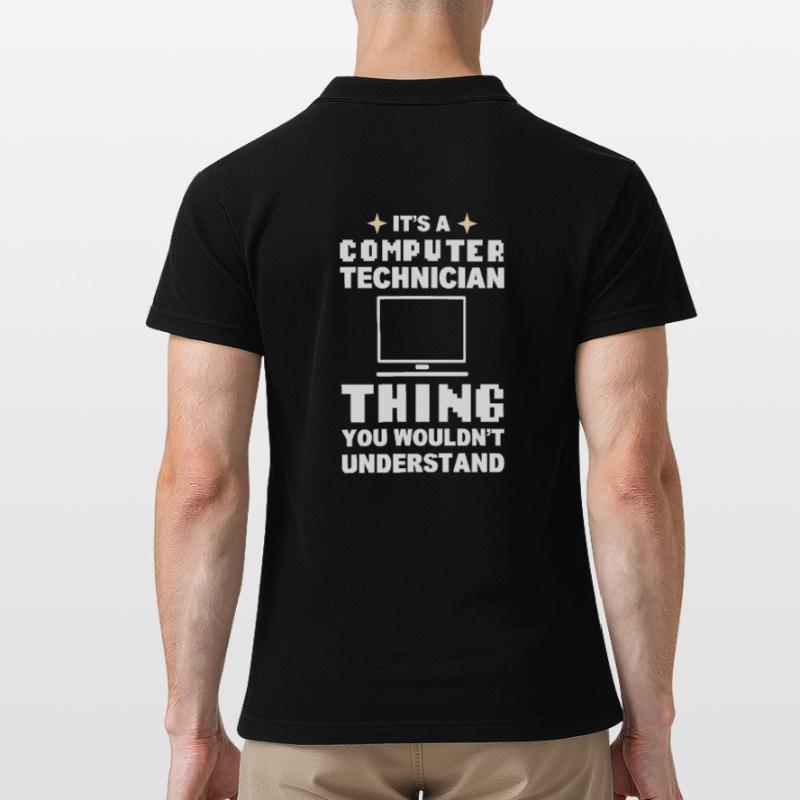 Lustiger Computerfreak Computertechniker Männer Poloshirt