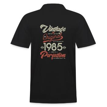 1985 Vintage Birthday Born 1985 - Men's Polo Shirt - black - Back - Kai (181cm)