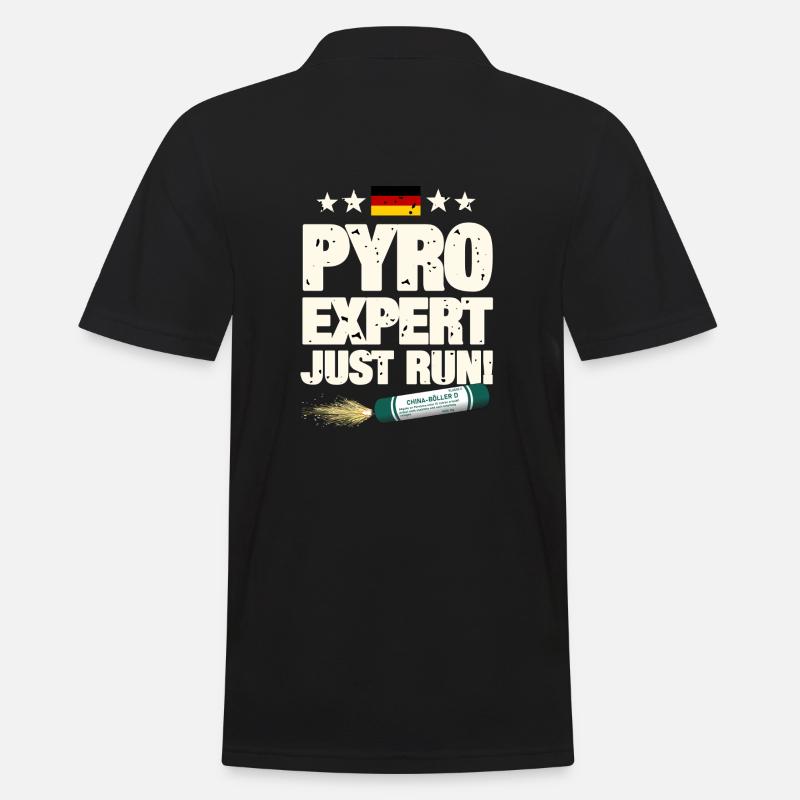 Pyro Expert - Männer Poloshirt - Schwarz