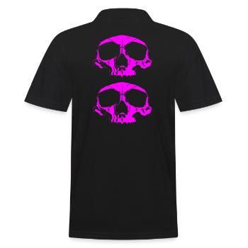 Pink Skulls - Men's Polo Shirt - black - Back - Kai (181cm)