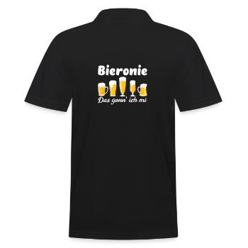 Bier Bieronie Trinken Saufen Lustig - Männer Poloshirt - Schwarz - Hinten - Kai (181cm)
