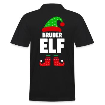 Weinachten Weihnachtself Bruder Elf Elfen - Männer Poloshirt - Schwarz - Hinten - Kai (181cm)