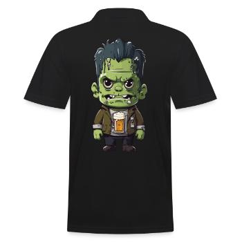 Halloween Bier Monster Lustiges Cartoon Design - Männer Poloshirt - Schwarz - Hinten - Kai (181cm)