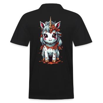 Kawaii Halloween Licorne mystique - Polo Homme - noir - Dos - Kai (181cm)
