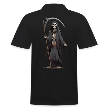 Dessin animé Grim Reaper Halloween squelette d’os - Polo Homme - noir - Dos - Kai (181cm)