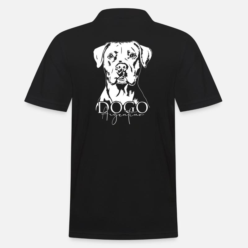 Dogue Argentin Portrait Chien Chien Wilsigns - Polo Homme - noir