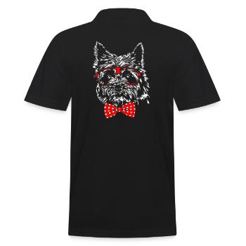 CAIRN TERRIER Young Wilsign's funny dog motif - Men's Polo Shirt - black - Back - Kai (181cm)