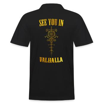 Viking Runes Nordic Valhalla - Men's Polo Shirt - black - Back - Kai (181cm)