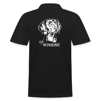 Loved by a Weimaraner Dog Saying Dog Wilsigns - Men's Polo Shirt - black - Back - Kai (181cm)