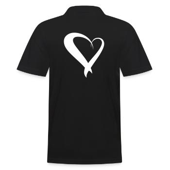 Heart Decorative Drawing, Symbol, Hand Drawn - Men's Polo Shirt - black - Back - Kai (181cm)