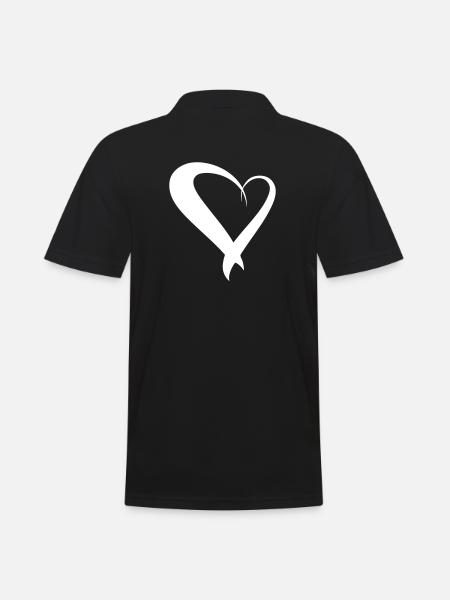 Herz dekorative Zeichnung, Symbol, handgezeichnet - Männer Poloshirt - Schwarz