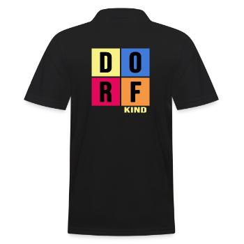 dorfkind landwirt bauer dorfleben - Männer Poloshirt - Schwarz - Hinten - Kai (181cm)