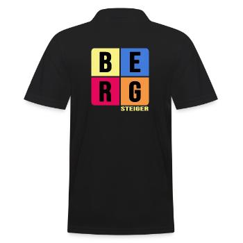klettern bergfex bergsteiger gipfel - Männer Poloshirt - Schwarz - Hinten - Kai (181cm)