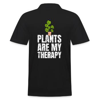 Les plantes sont ma thérapie Jardinage - Polo Homme - noir - Dos - Kai (181cm)