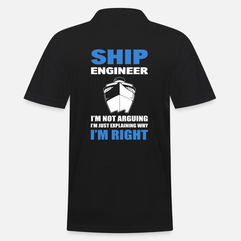Lustiger Schiff Ingenieur - Männer Poloshirt - Schwarz