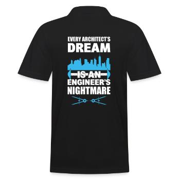 Lustiger Architekt Bauberater - Männer Poloshirt - Schwarz - Hinten - Kai (181cm)