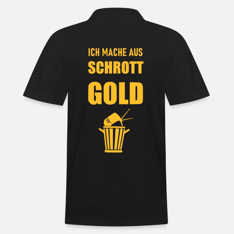 Je fais de l'or avec de la ferraille - Polo Homme - noir