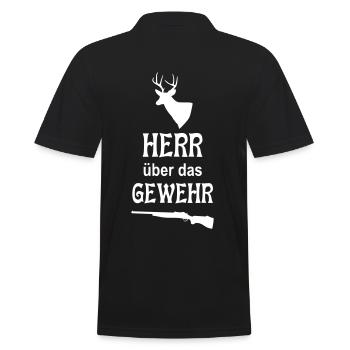 Herr über das Gewehr - Männer Poloshirt - Schwarz - Hinten - Kai (181cm)
