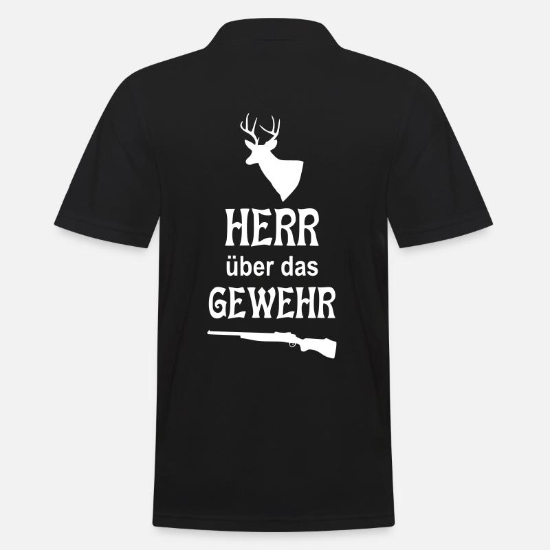 Herr über das Gewehr - Männer Poloshirt - Schwarz