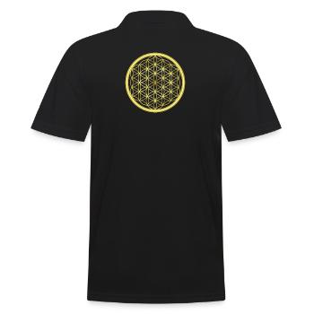 Fleur de vie symbole cadeau spirituel protection idée - Polo Homme - noir - Dos - Kai (181cm)