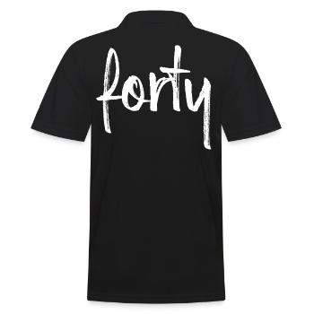 40 forty 40. Geburtstag Geschenk Zahl 40 Nummer - Männer Poloshirt - Schwarz - Hinten - Kai (181cm)
