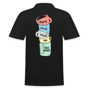 Kaffee - Männer Poloshirt - Schwarz - Hinten - Kai (181cm)