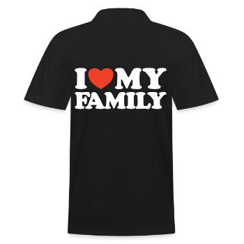 J’aime ma chemise cœur de famille - Polo Homme - noir - Dos - Kai (181cm)