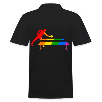 Rainbow Table Tennis - Men's Polo Shirt - black - Back - Kai (181cm)