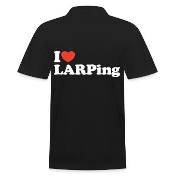 I love LARPing Heart Shirt - Men's Polo Shirt - black - Back - Kai (181cm)
